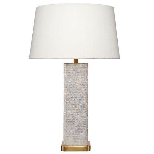Preston Mother of Pearl Table Lamp, Mixed White
