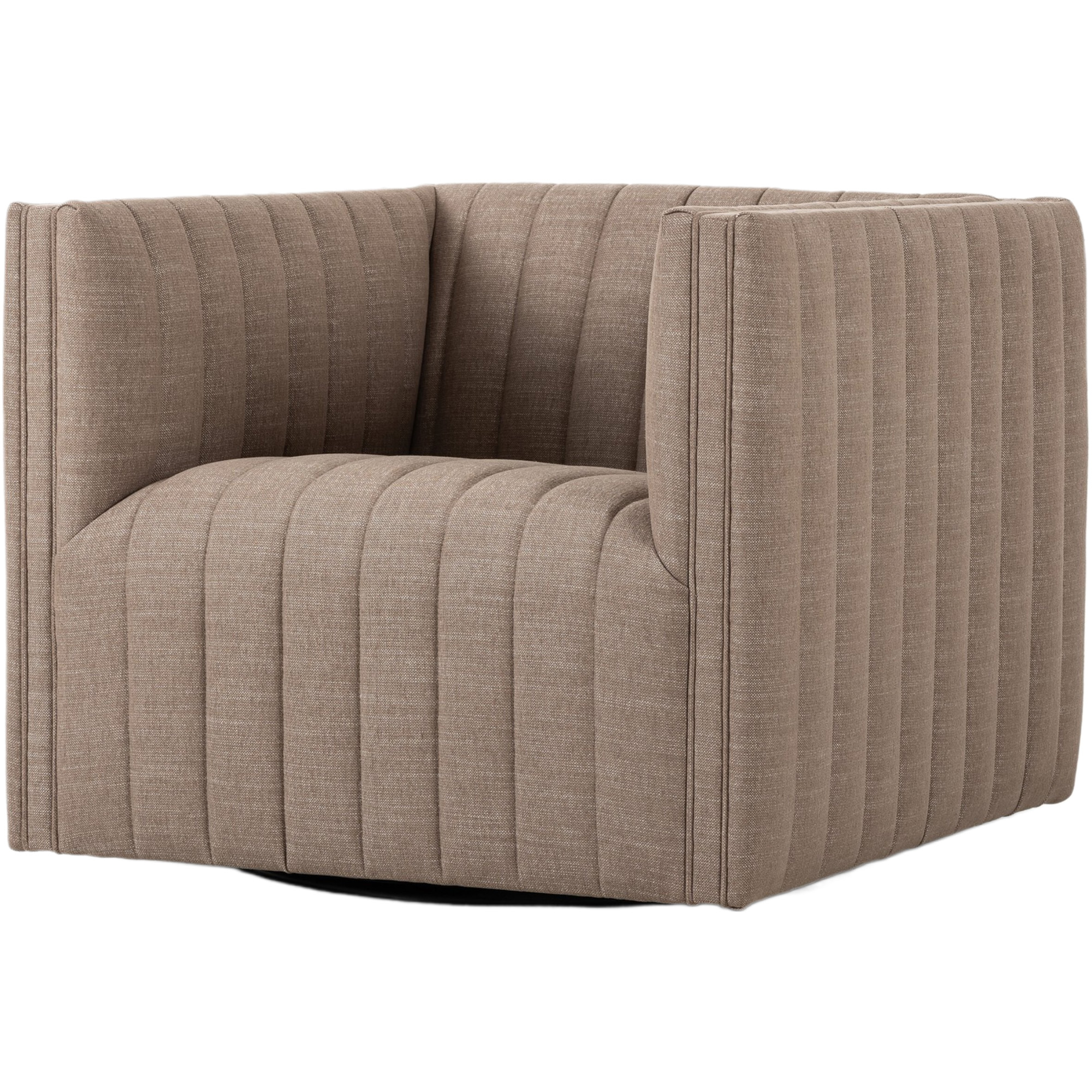 Vivian Linen Swivel Chair, Crypton Nomad Taupe