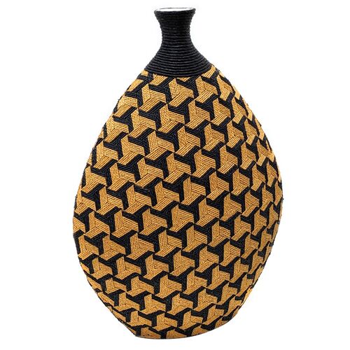 Valentina Geometric Decorative Vase, Natural