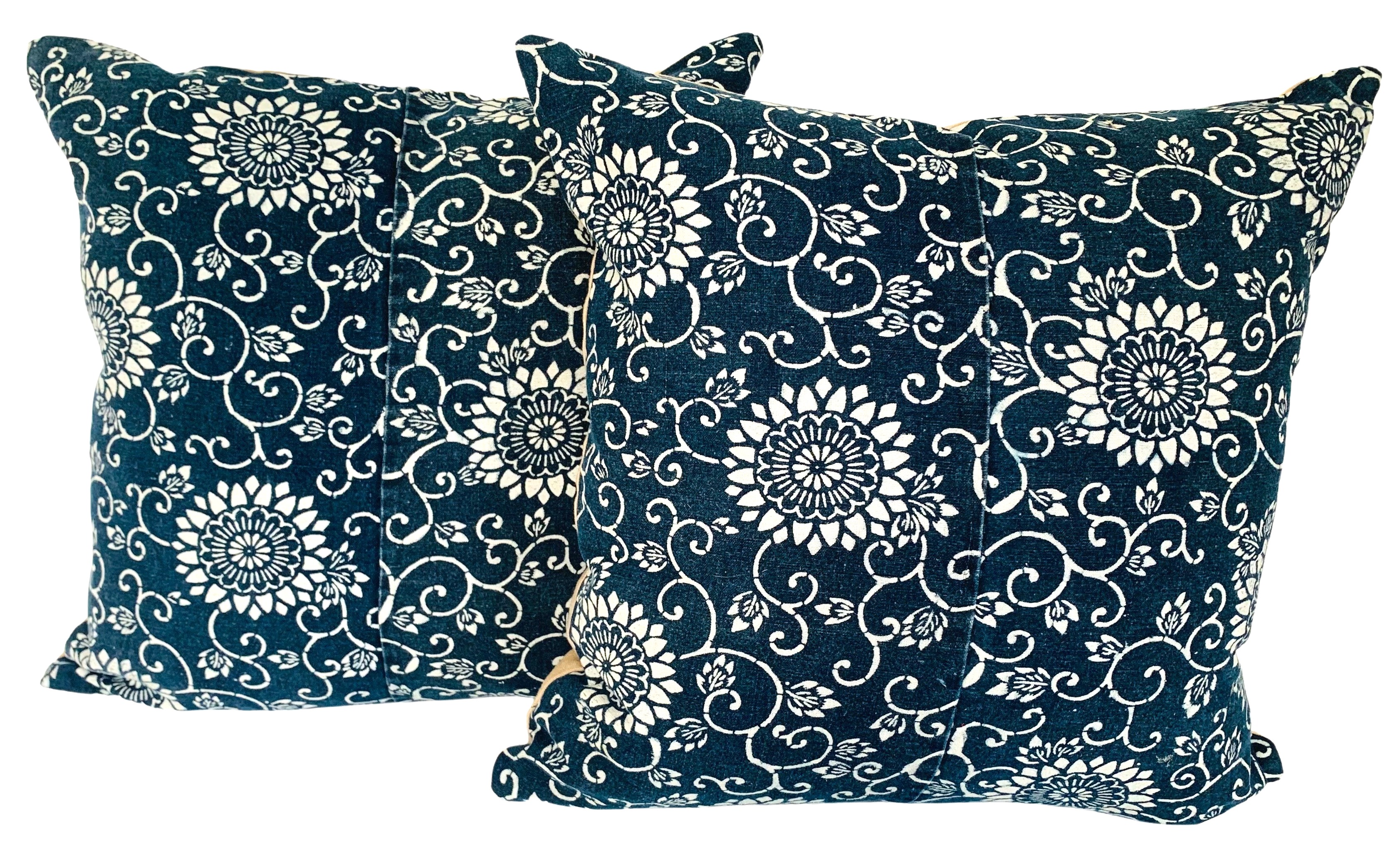 Japanese Indigo Kata-Zome Pillows, Pair~P77660029