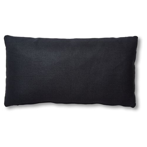 Ada Long Lumbar Pillow, Black Linen~P77483425