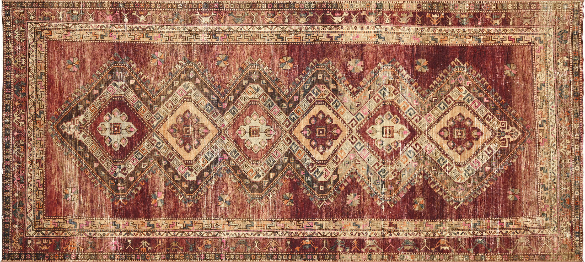 1960s Turkish Oushak Rug - 5'7"x 12'4"