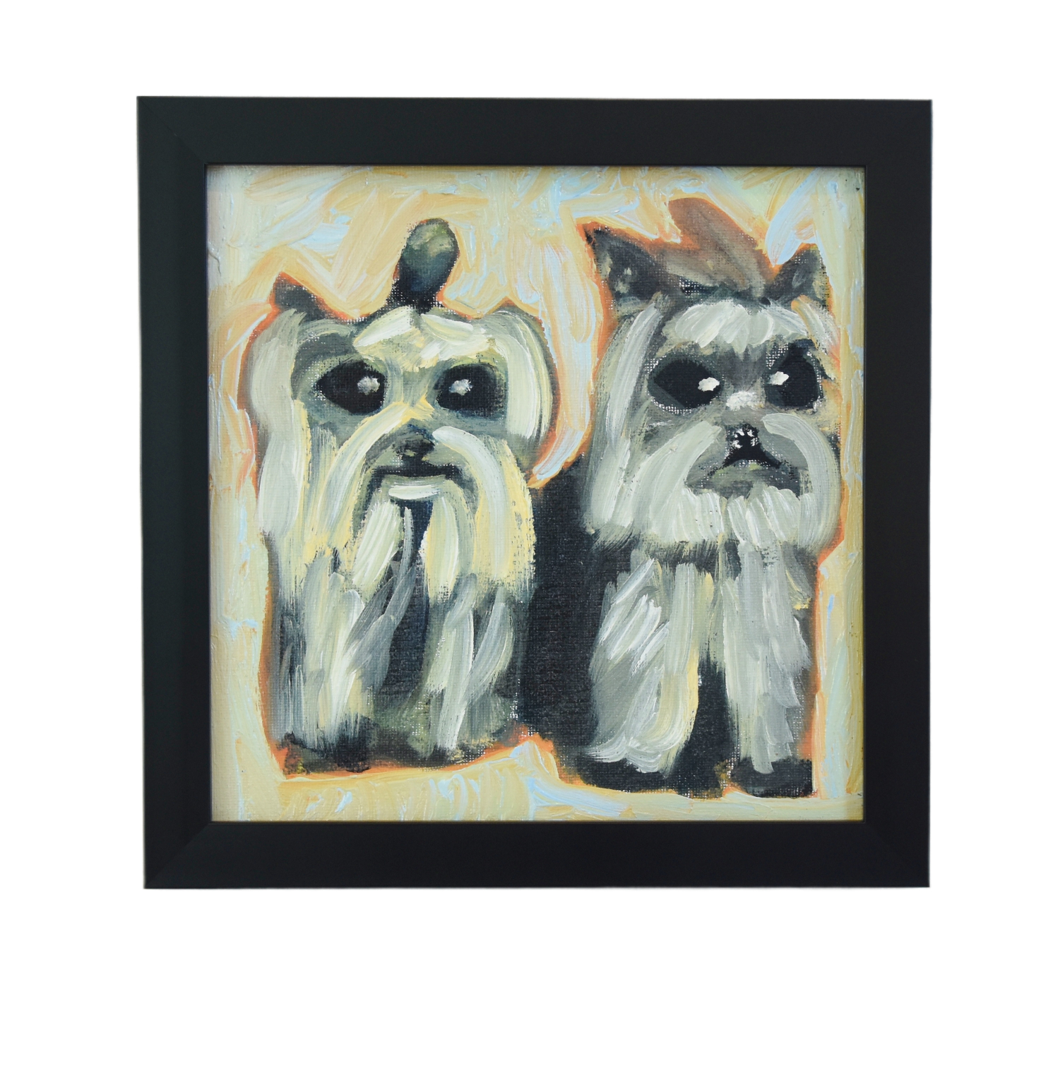 Puppy Dog Best Friends Folk Art Painting~P77688881