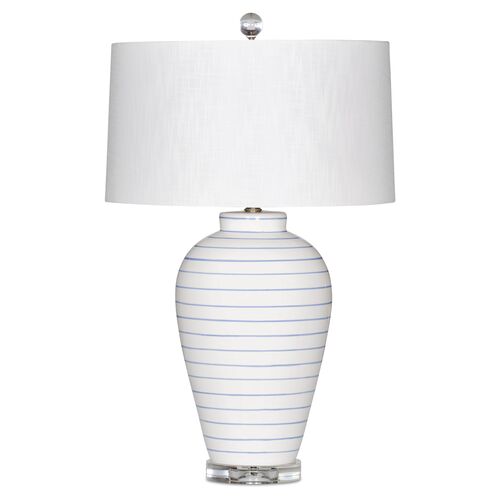 Hamptons Table Lamp, Blue/White Stripe~P77414267