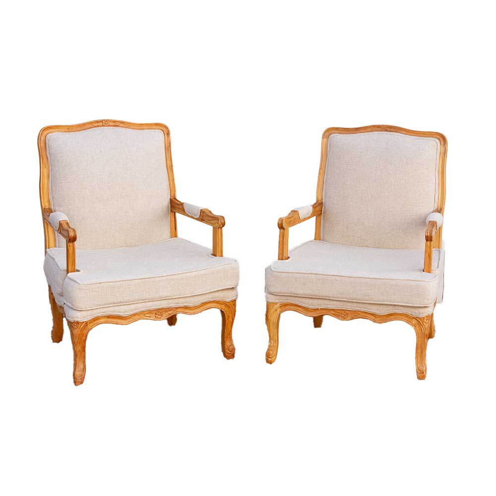 Pair of French Upholstered Arm Chair~P77698784