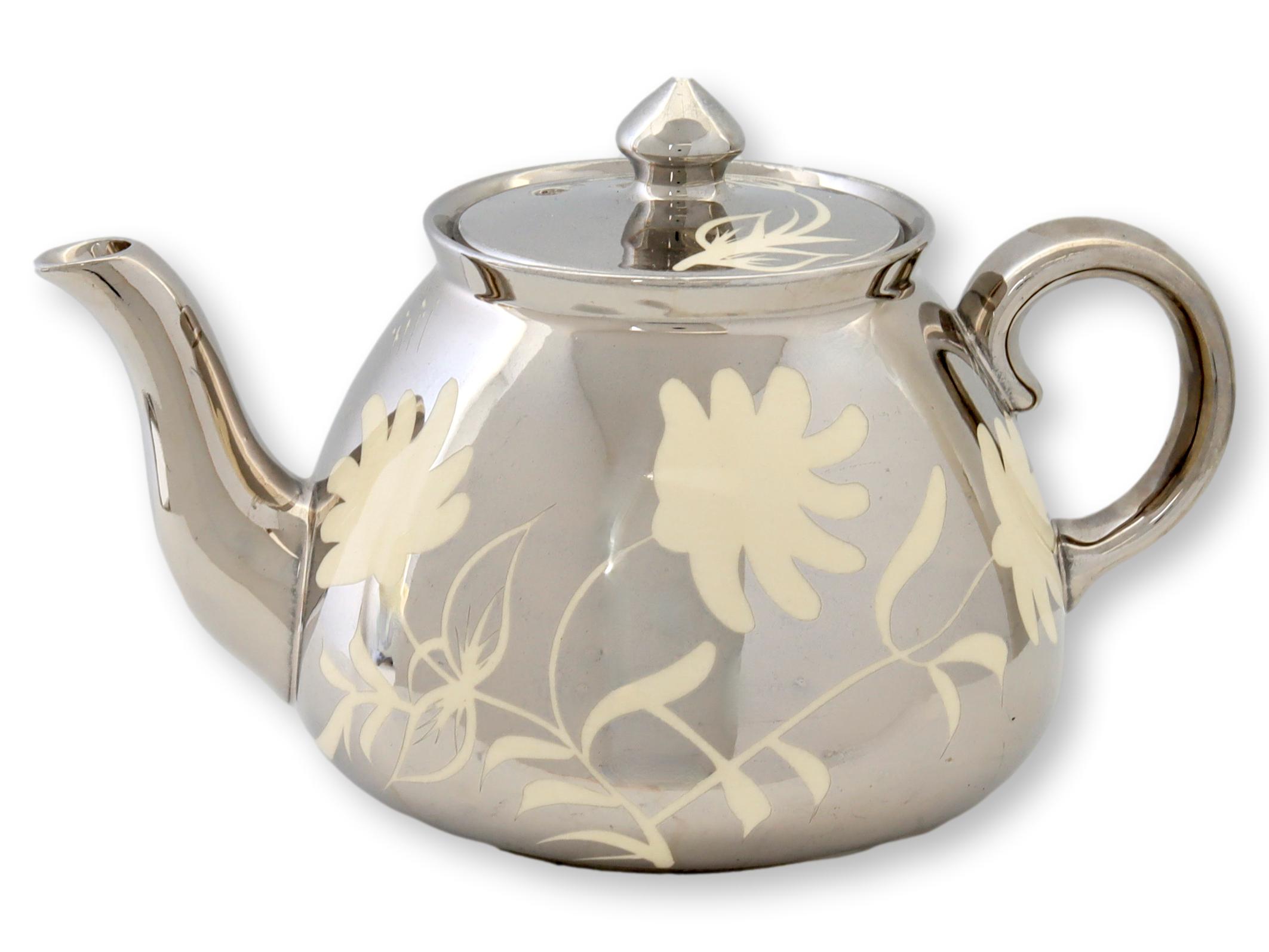 Midcentury English Silver Luster Teapot~P77667376