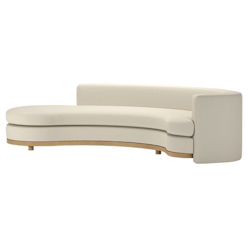 Jenson Curved Sectional Chaise, Linen