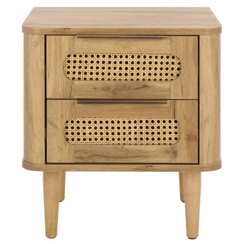 Daevar 2-Drawer Rattan Nightstand