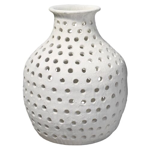 17" Porous Small Vase, White~P77425809