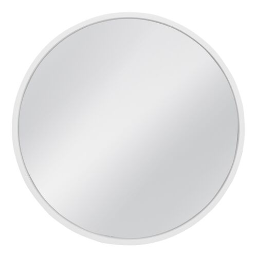 William Round Wall Mirror, Glossy White