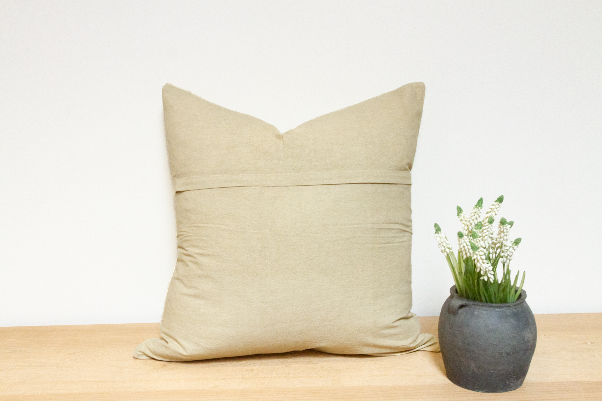 Creamy White Hand-Stitched Pillow Cover~P77681864