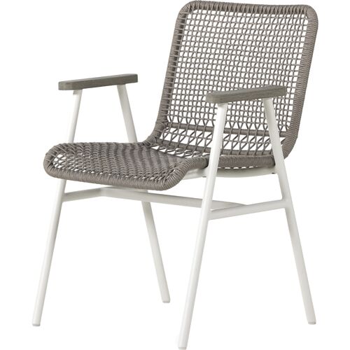 Indra Rope Outdoor Dining Armchair, Grey/White~P111118086