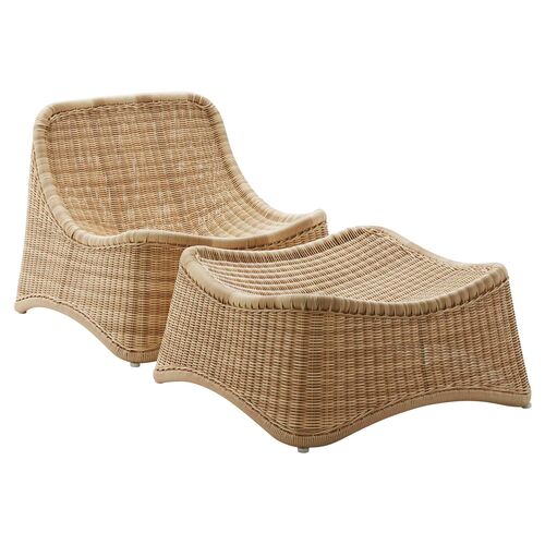 Chill Outdoor Lounge Chair, Natural~P77570838