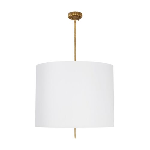 Clove Linen Drum Shade Pendant, Natural Clove Linen Drum Shade Pendant, Natural