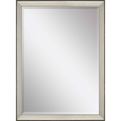 Modern Silver & Black Beveled Wall Mirror Modern Silver & Black Beveled Wall Mirror