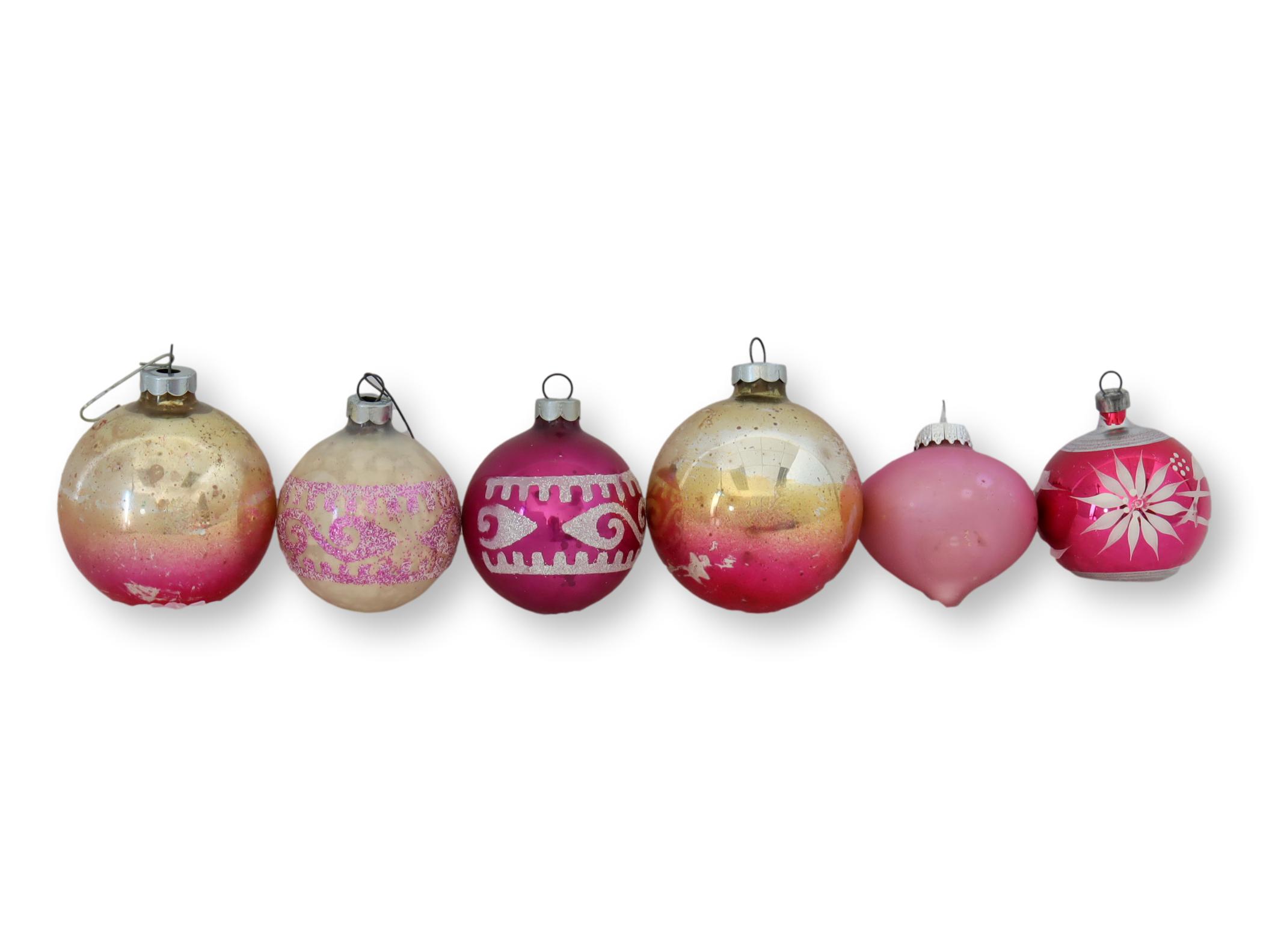 Mercury Glass Ornaments in Pinks, 32Pcs~P77680015
