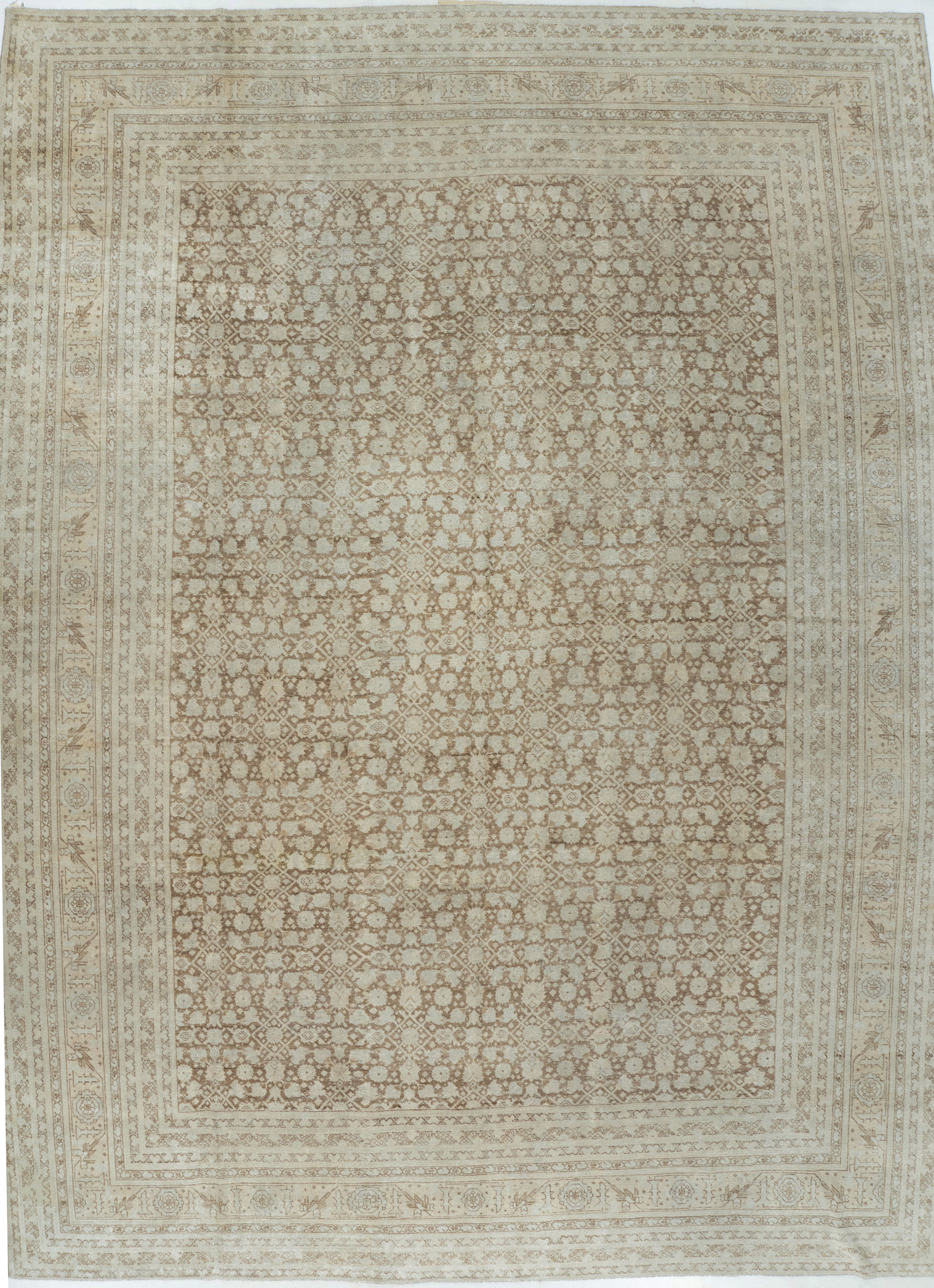 Tabriz Hand Knotted Wool Taupe 11'x14'10
