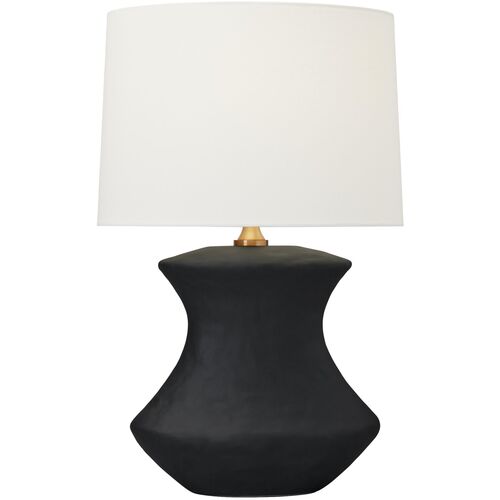 Bone Ceramic Table Lamp, Rough Black~P77657922