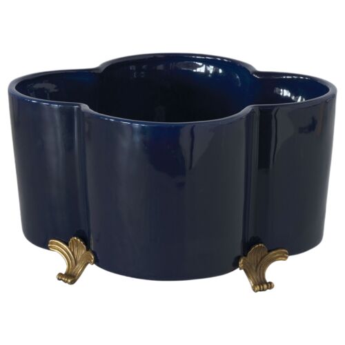 Quatrefoil Planter, Blue