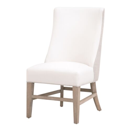 Elian Linen Head Chair, Pearl