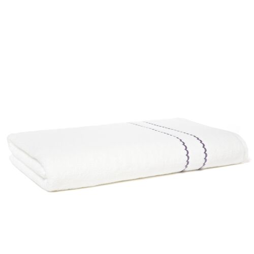 Double Scallop Bath Sheet, Wh/Lilac~P75404162