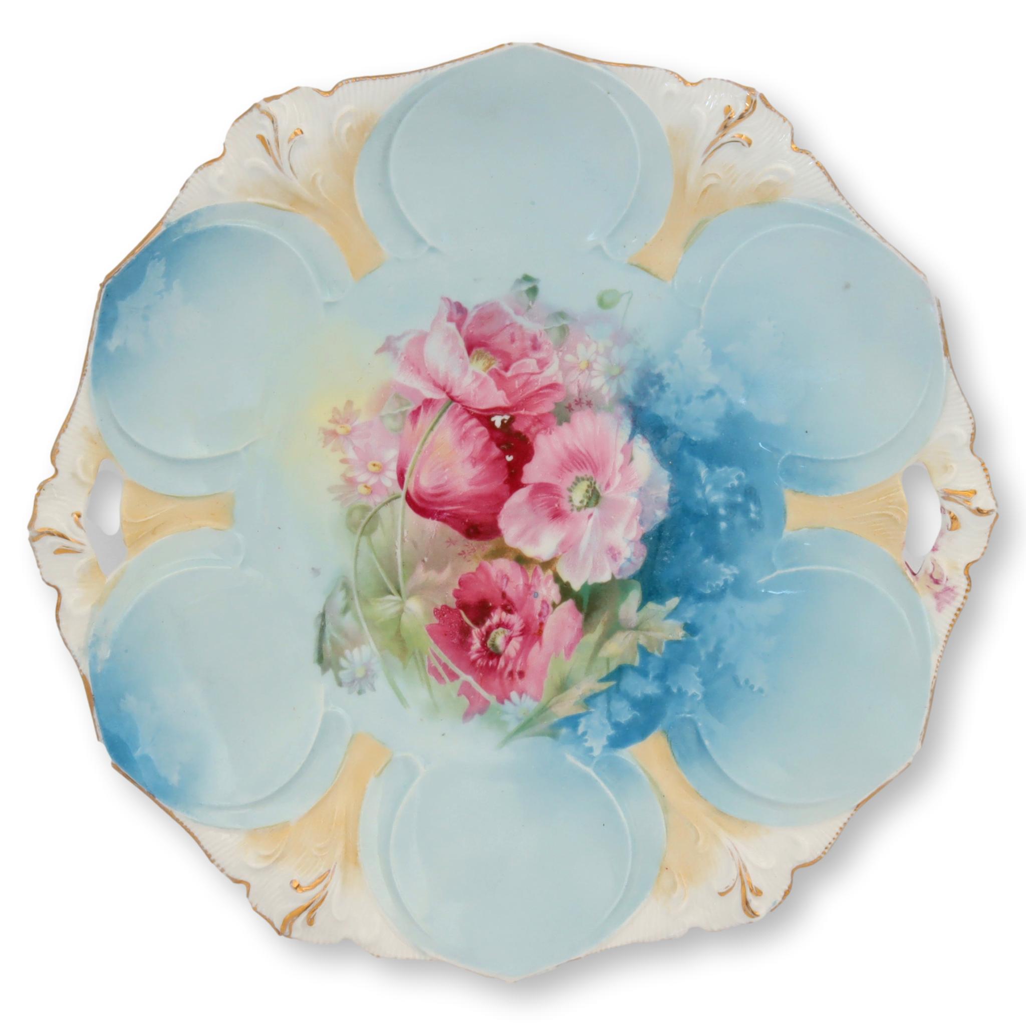 Antique Painted Porcelain Oyster Plate~P77662999