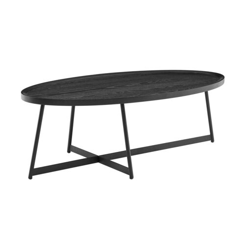 Komorebi 47" Oval Coffee Table, Black Ash