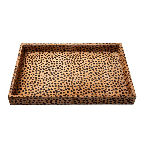 Ingulule Cheetah Print Rectangle Tray, Beige