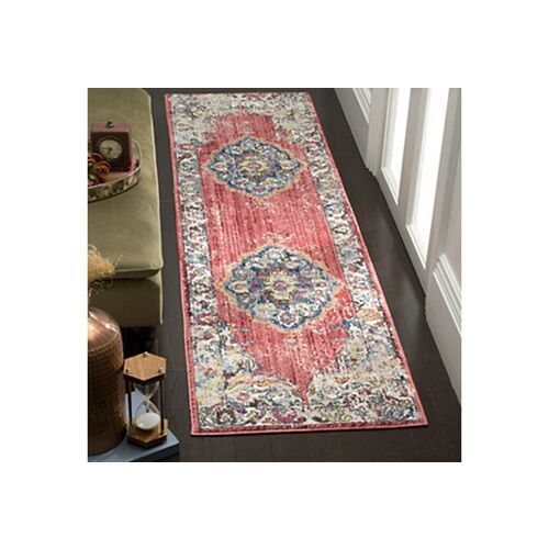 Hardesty Rug, Fuchsia/Light Gray