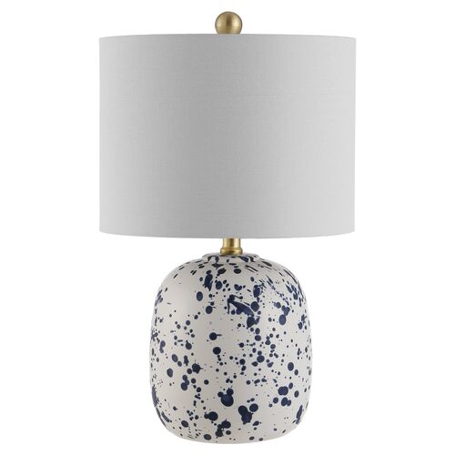 Jackson Splatter Table Lamp, Ivory/Blue