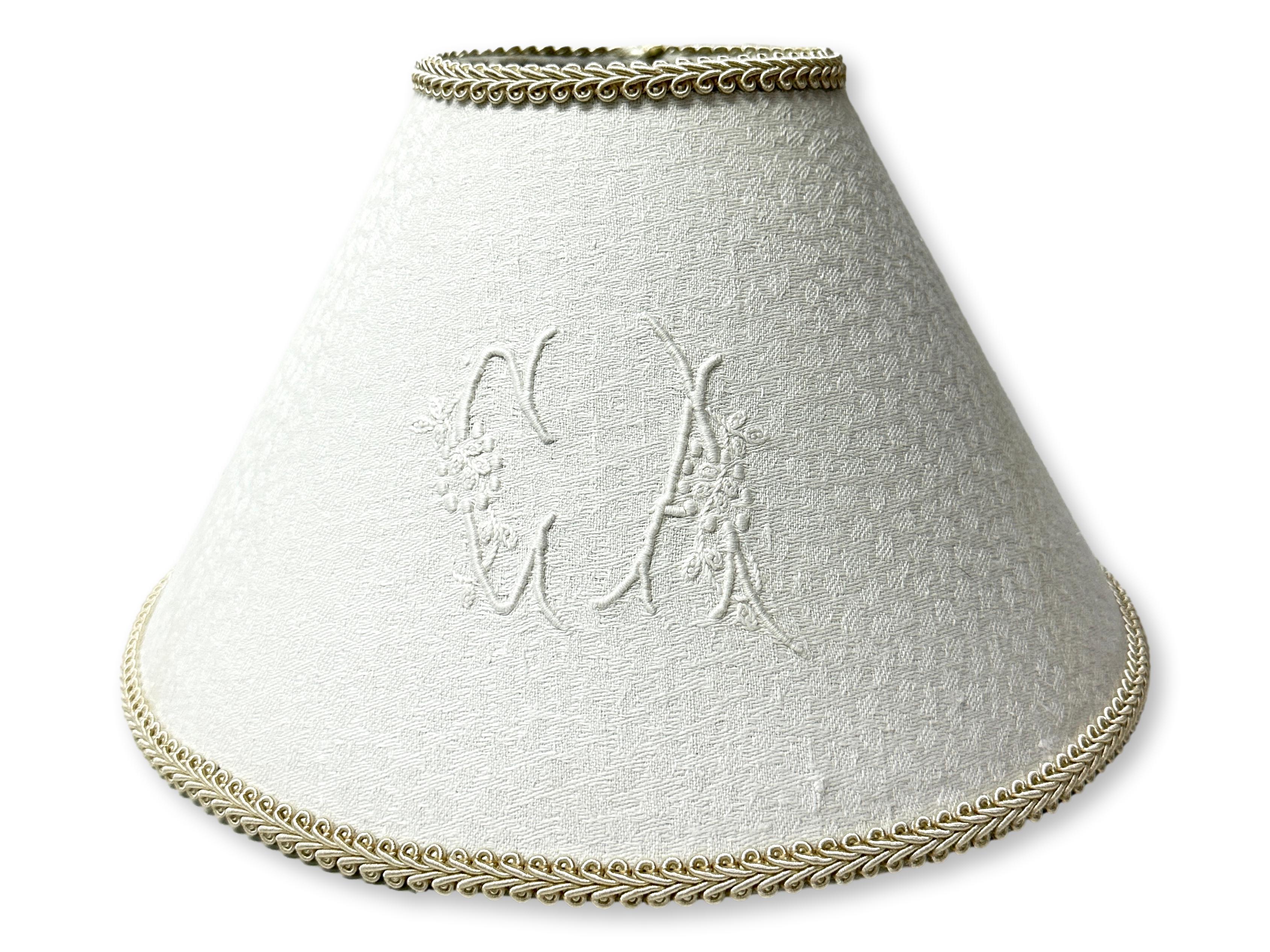 Antique French Damask "C A" Lampshade~P77516291