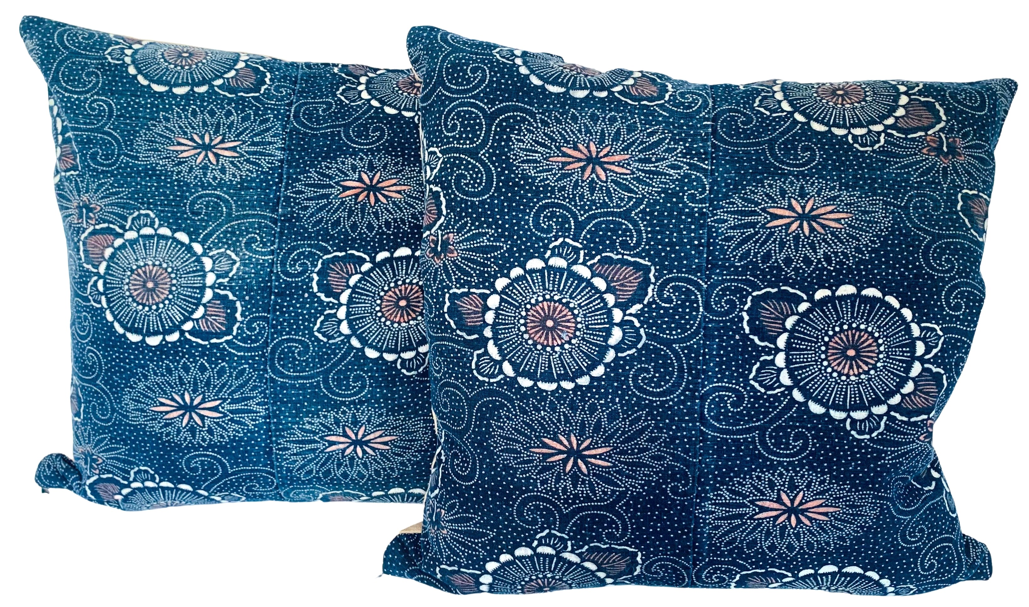Japanese Indigo Kata-Zome Pillows, Pair~P77660013