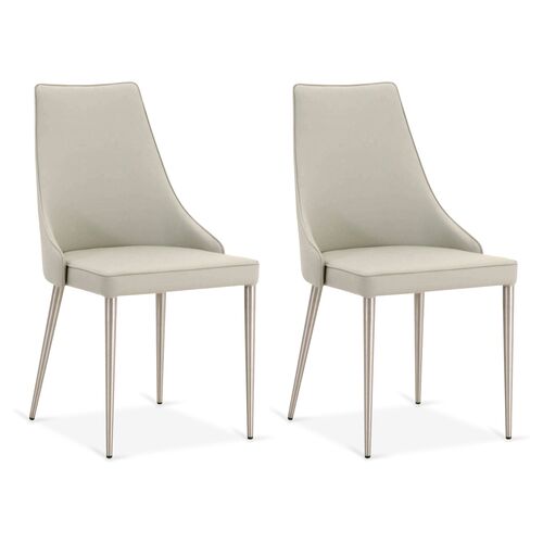 S/2 Koller Dining Side Chairs, Light Gray~P77487852