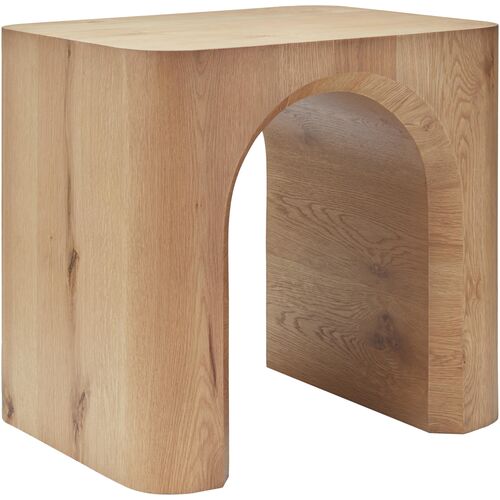 Oleandra Arch Base Oak End Table, Brown Oleandra Arch Base Oak End Table, Brown
