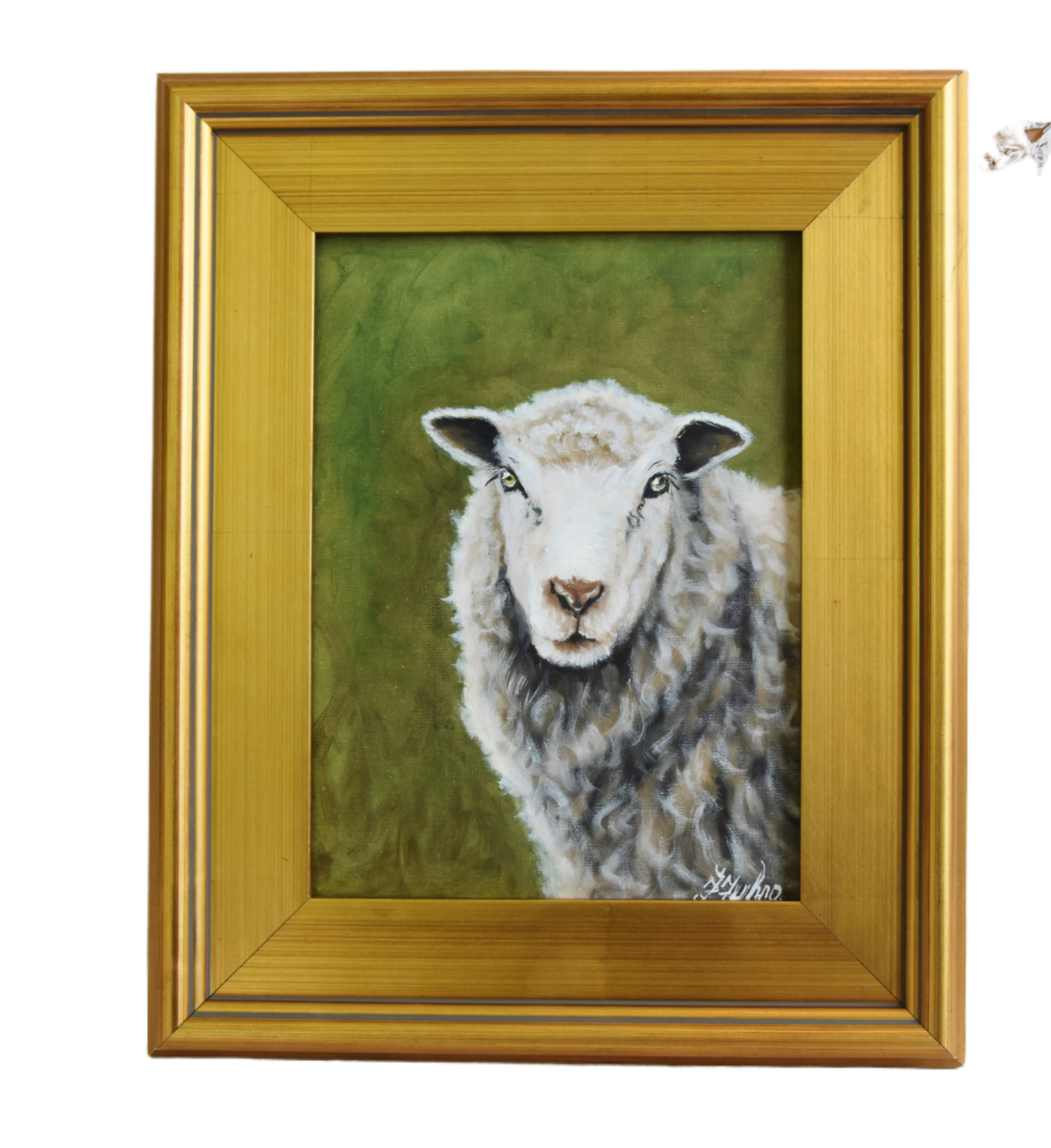 Farmhouse Ewe Sheep Portrait Painting~P77667759