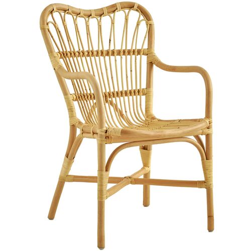 Margret Rattan Dining Armchair, Natural