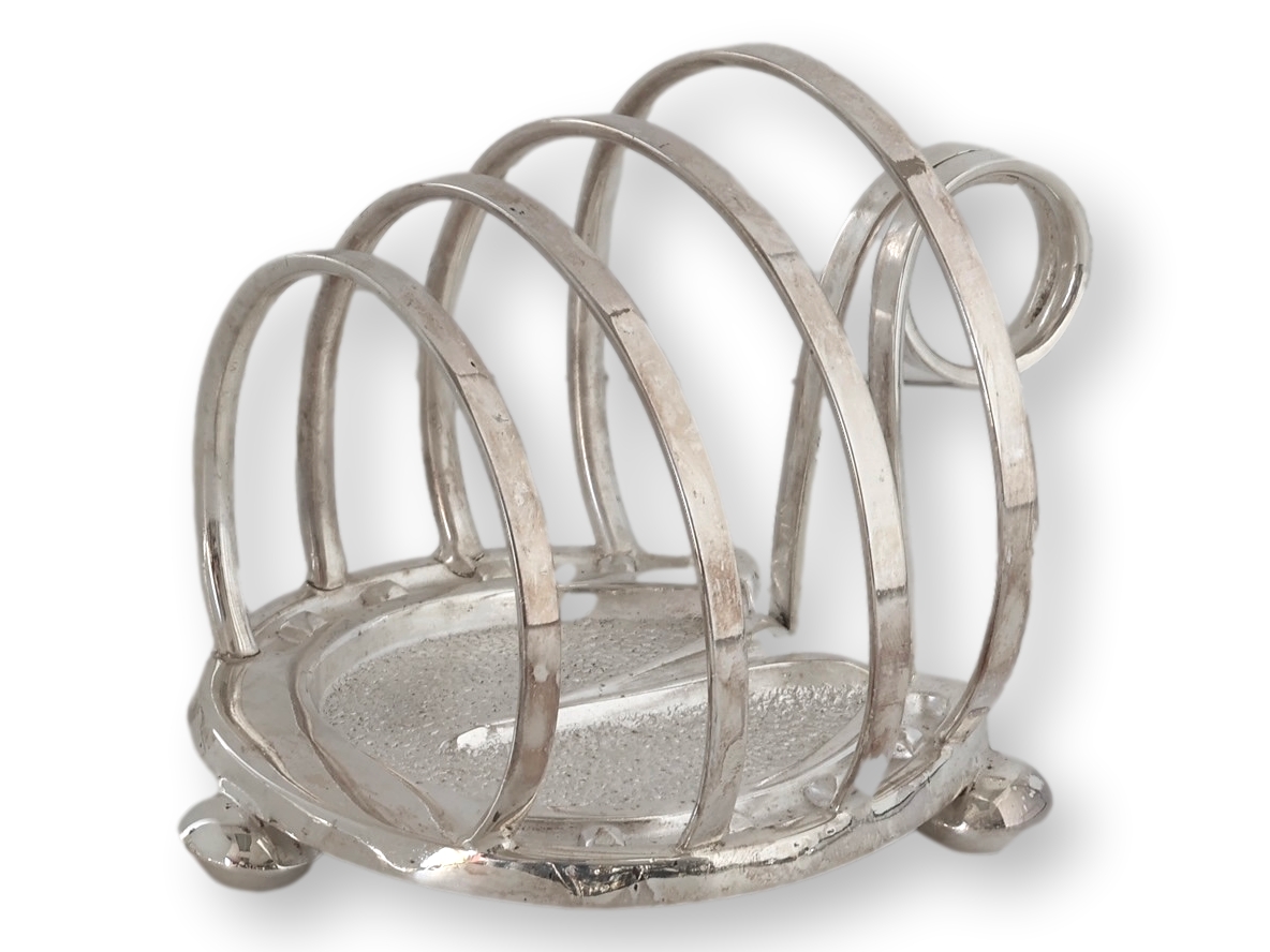 Silver-Plate Horseshoe Toast/Letter Rack~P77719063