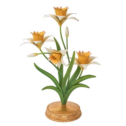 Meadow Walk Daffodil 14" Centerpiece Candelabra, Yellow