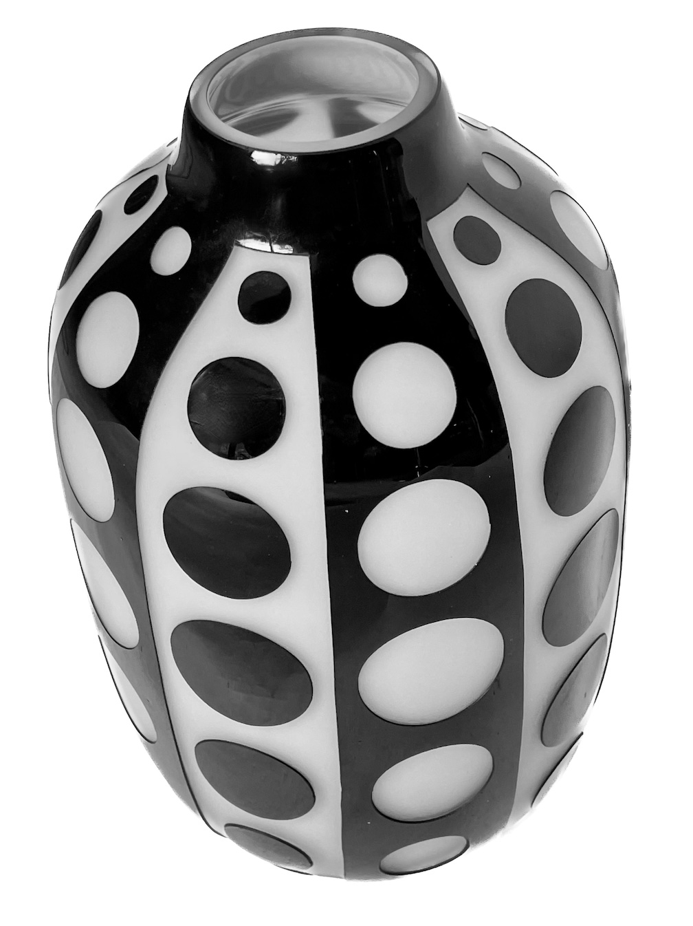 Black & White Circles Glass Vase~P77687389