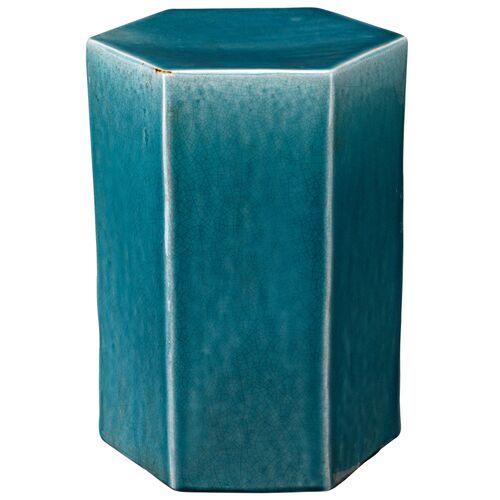 Small Porto Outdoor Side Table, Blue~P45915246~P45915246