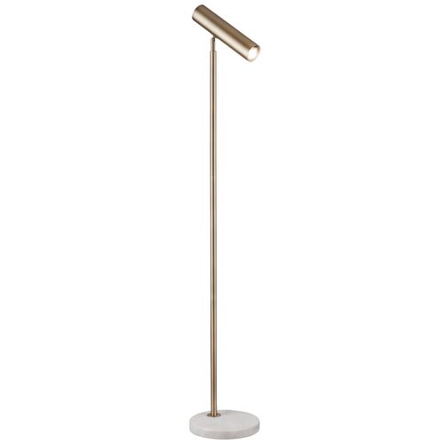 Lazlo Marble Floor Lamp, Brass/White Lazlo Marble Floor Lamp, Brass/White
