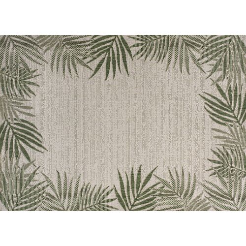 Fionara Coastal Palm Border Rug, Green