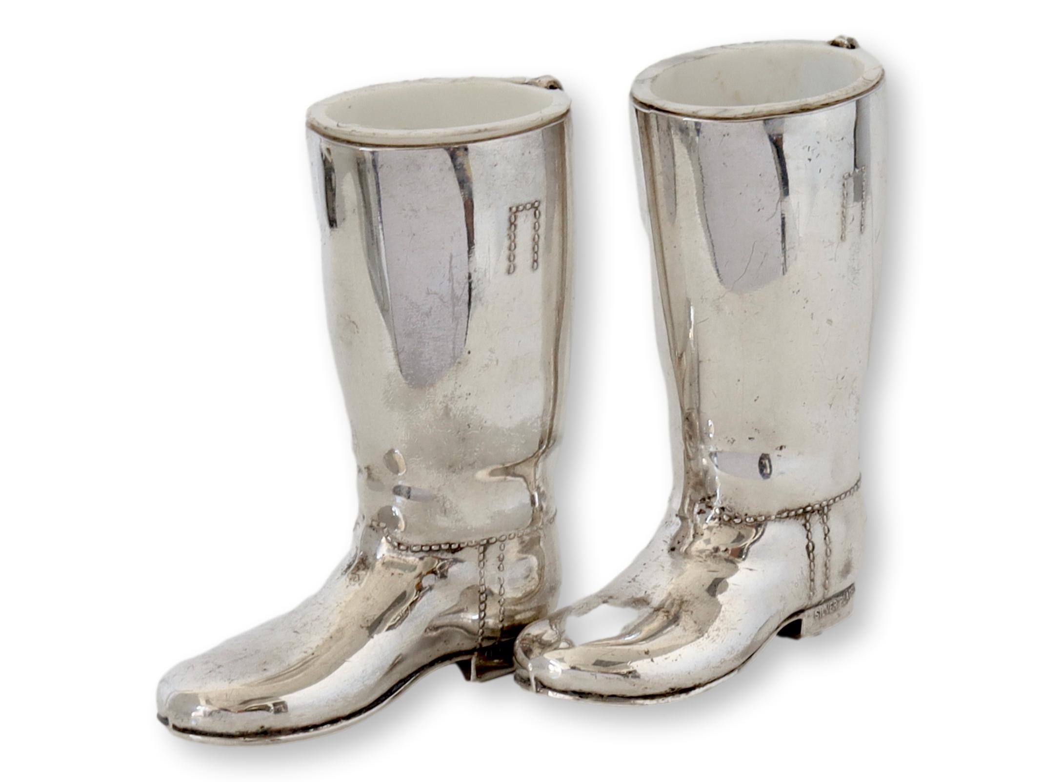 Silver-Plate Riding Boot Jiggers, Pair~P77667957