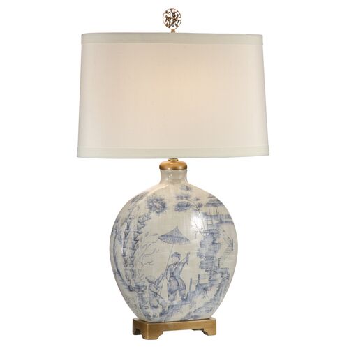 Snuff Table Lamp, Blue/Ivory~P77329981