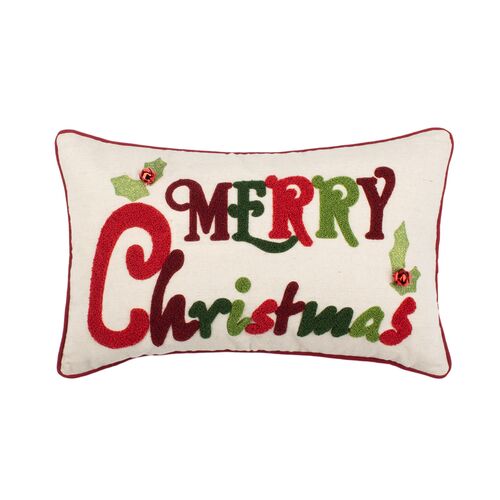 Merry Christmas 12x20 Lumbar Pillow, Multi Merry Christmas 12x20 Lumbar Pillow, Multi