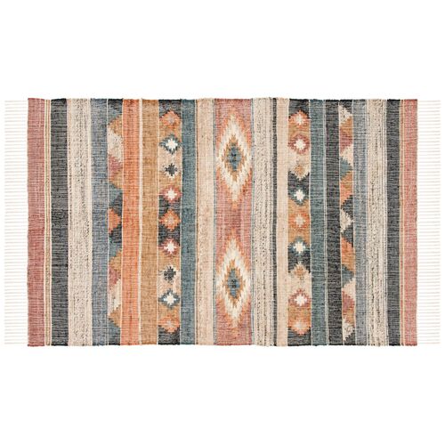 Adelaide Flatweave Rug, Blue/Rust Adelaide Flatweave Rug, Blue/Rust