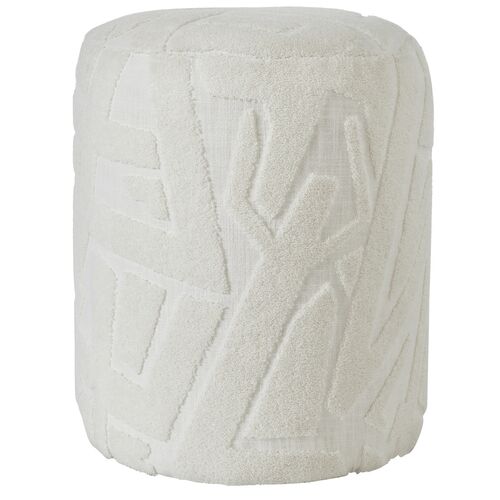 Tera Embroidered Stool, Ivory Tera Embroidered Stool, Ivory