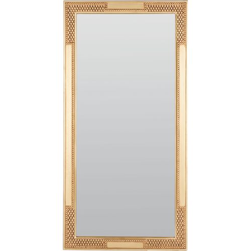 Chloe Carved Rectangular Floor Mirror, Gold Leaf~P77643685