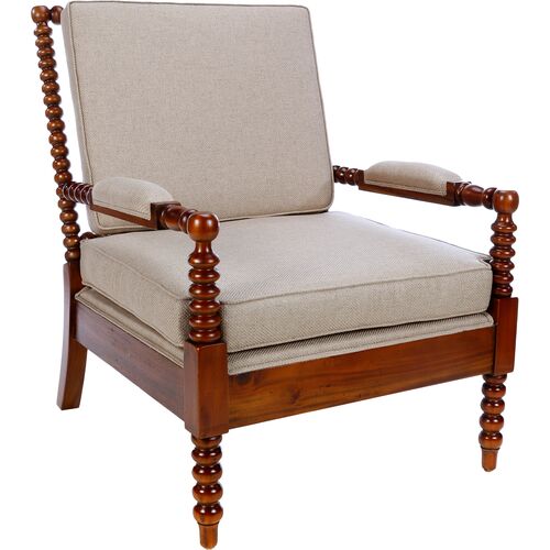 Randal Mahogany Spindle Chair, Natural~P77654937