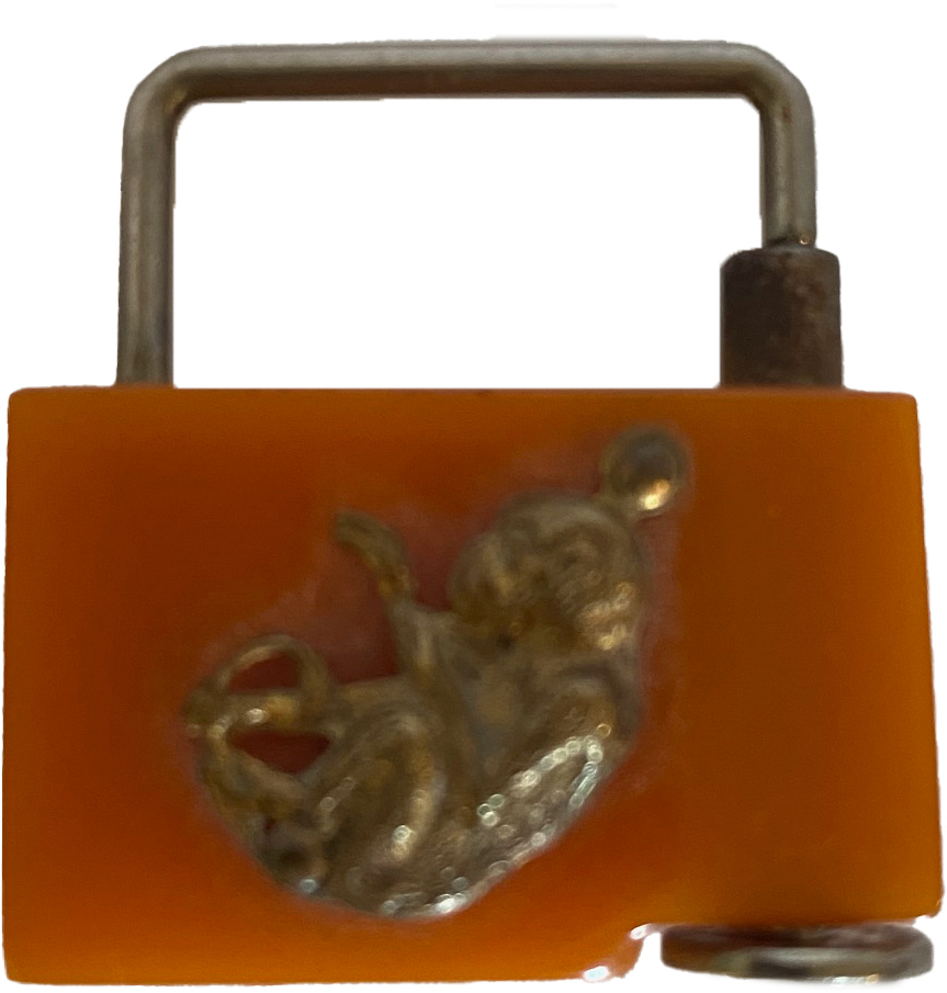1940s Bakelite Lock w/ Monkey~P77610673